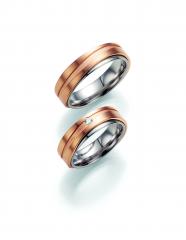 585 Graugold , seidenmatt / poliert,  Fischer Gris oro rosa Los anillos de boda